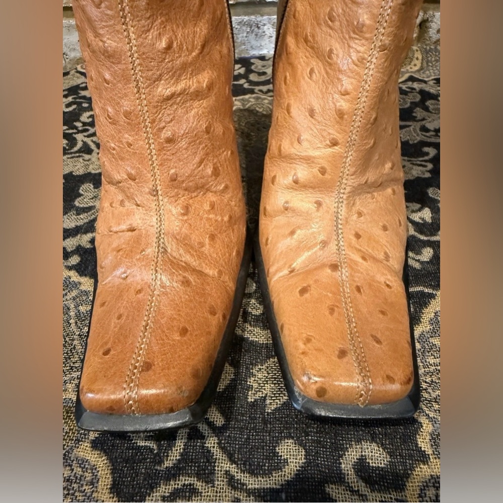 Vintage 90s Charles David By Natalie Ostrich Leather Made In Italy Sz 36 US 5.5 - Picture 3 of 12